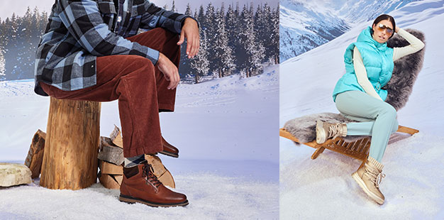 Apres Ski Vibes mit stylischen Outfits und passenden Schuhen.