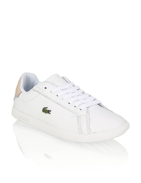 Lacoste Graduate 120 trainers in white with pink back tab White