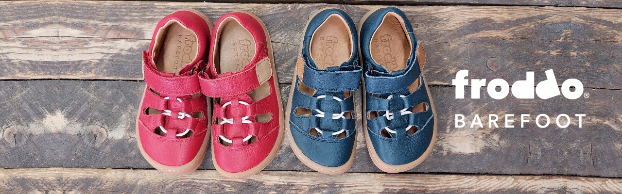 rdeči in modri sandali froddo za otroke bosonoga obutev