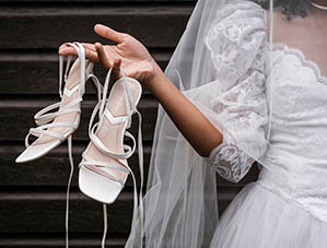 Braut Sandeln weiß für Hochzeit