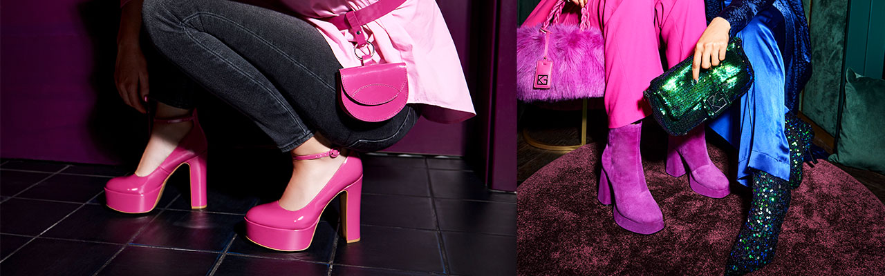 Pink als Hauptakzentfarbe im Style. Schuhe, Taschen und Accessoires in Pinktönen.